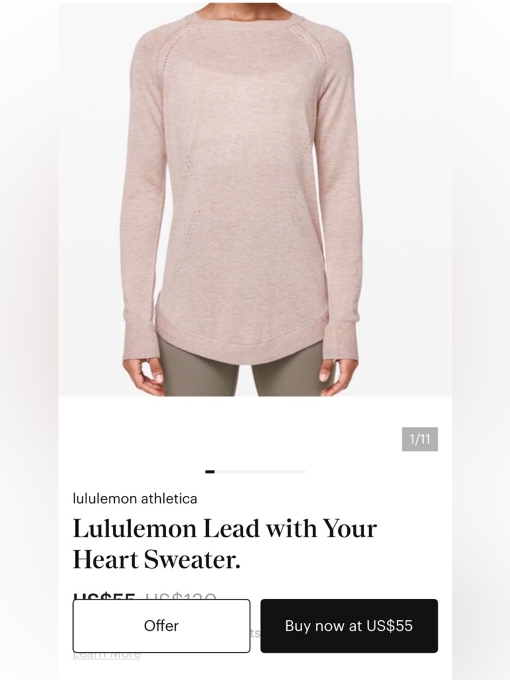 Lululemon Lead With Your Heart Sweater – Pink Bliss – Size (see measurements) - Picture 2 of 7